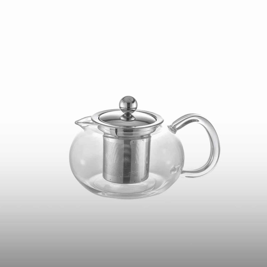 Bule para chá em vidro e aço inox com infusor 500mL