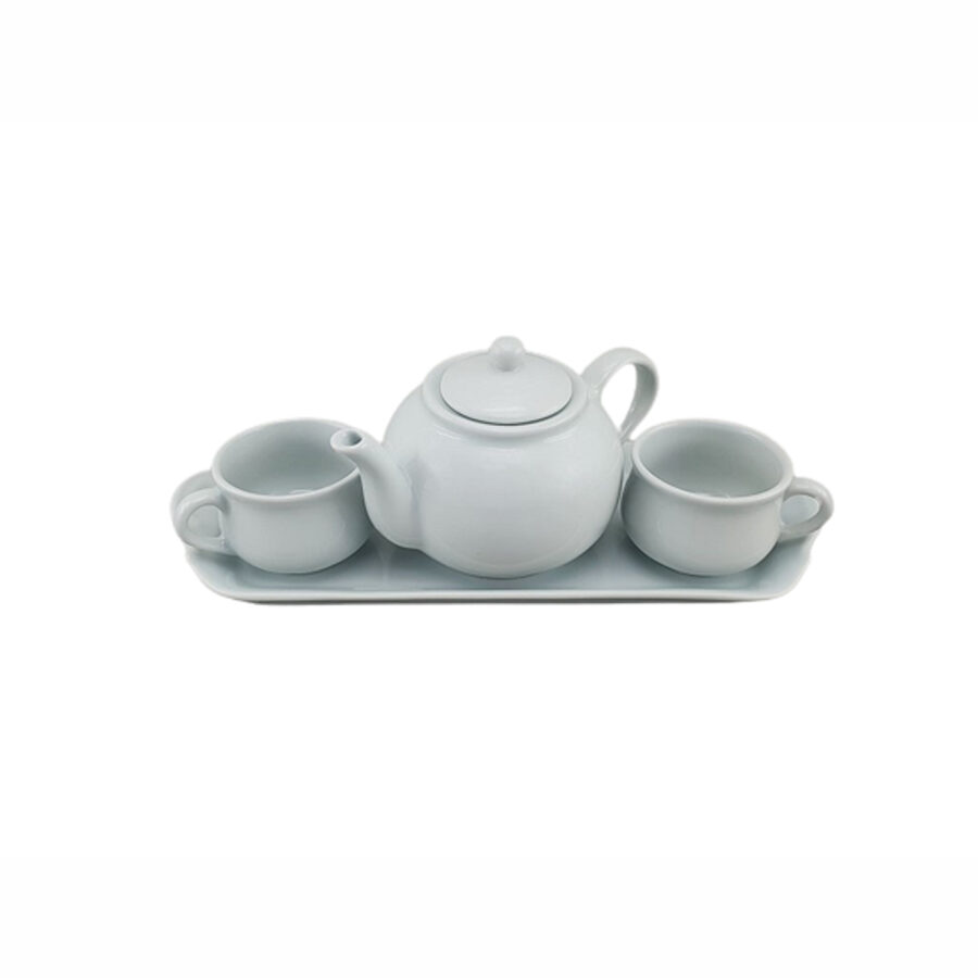 Porcelana Jogo de chá branco 4 peças